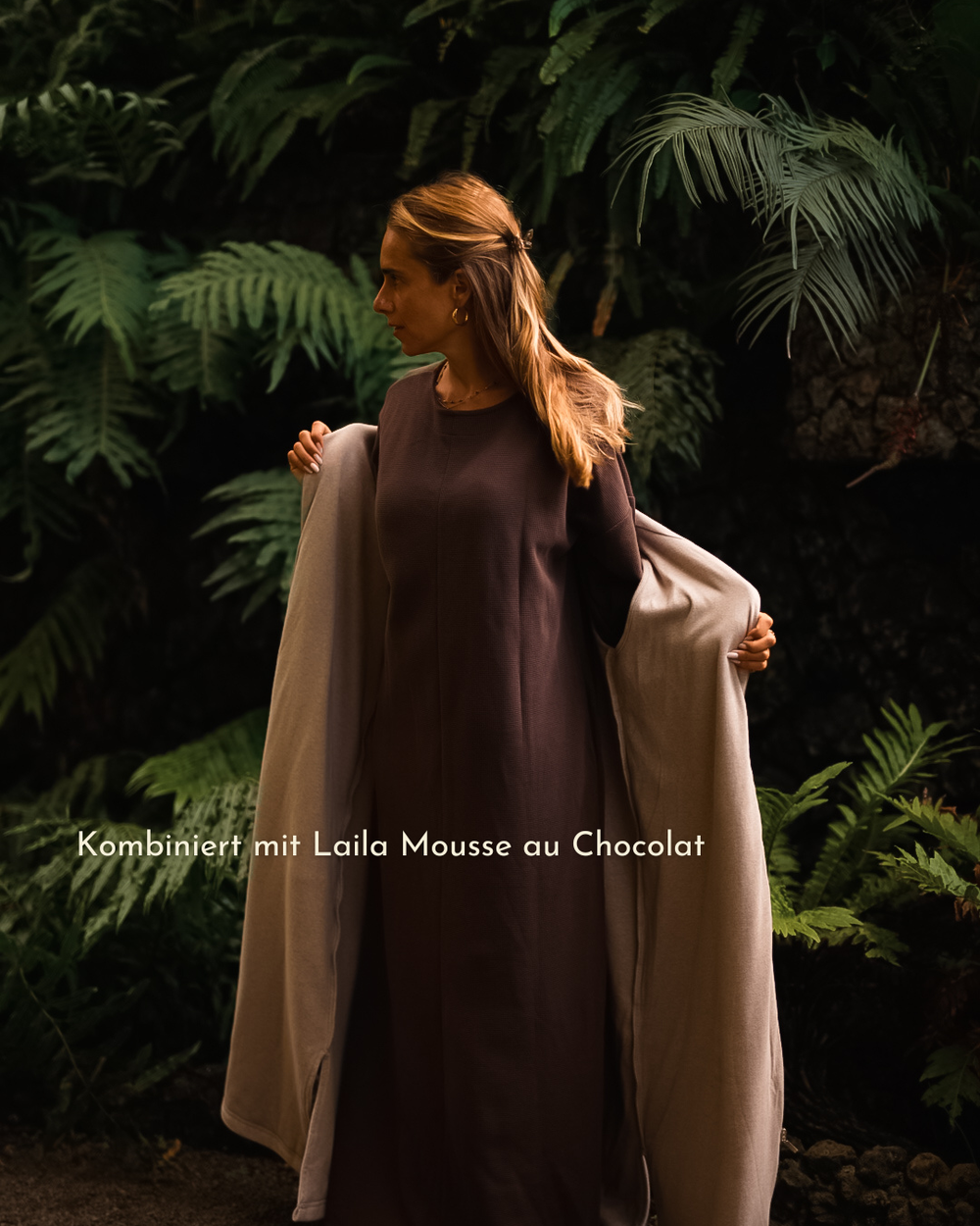 "Coseline" lange fleece bodywarmer van biologisch katoen