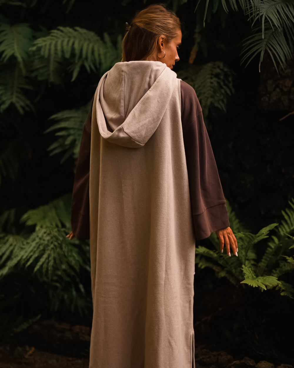 "Coseline" lange fleece bodywarmer van biologisch katoen