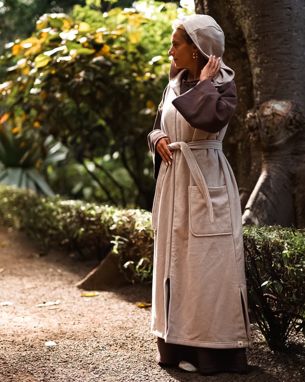 "Coseline" lange fleece bodywarmer van biologisch katoen