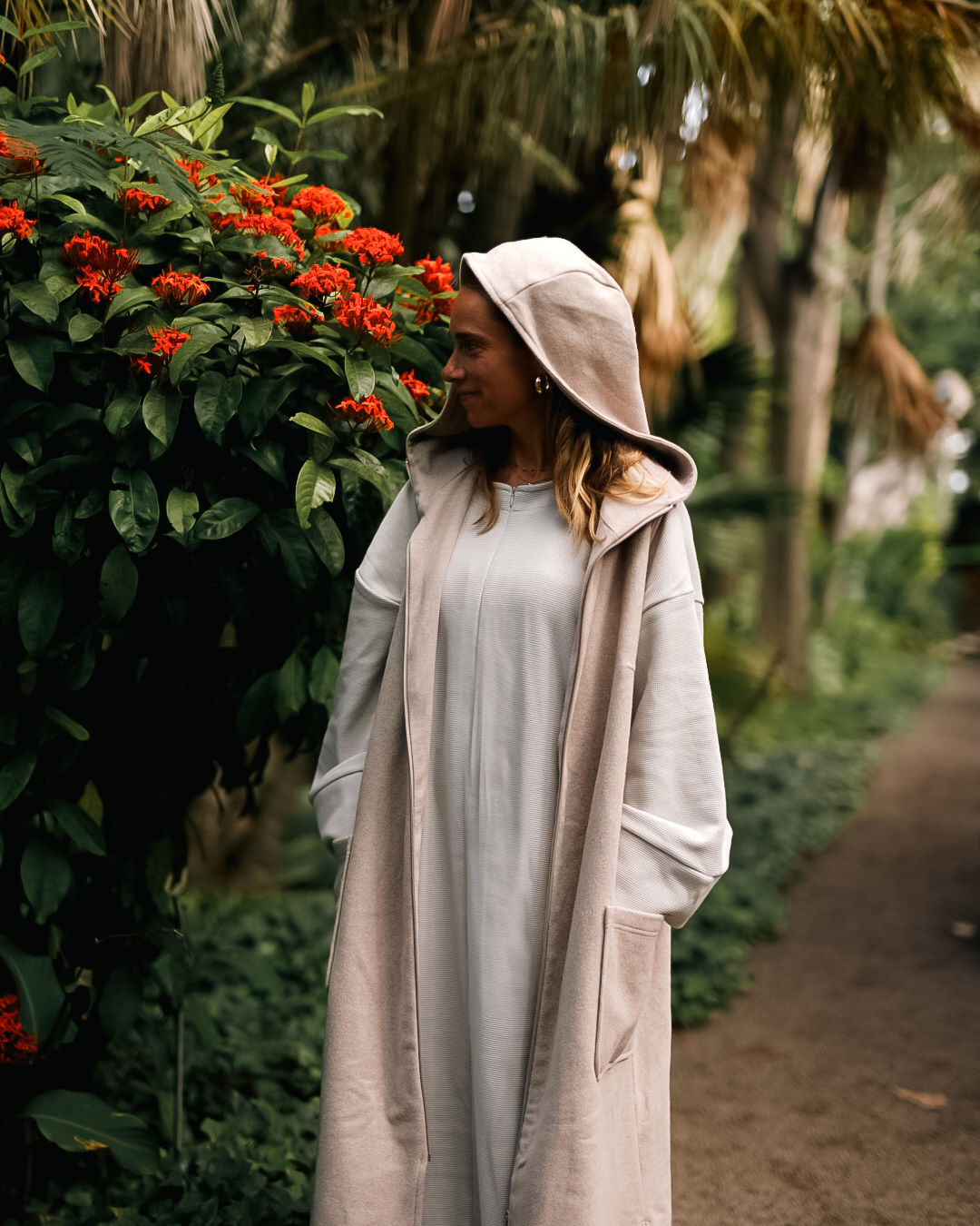 "Coseline" lange fleece bodywarmer van biologisch katoen