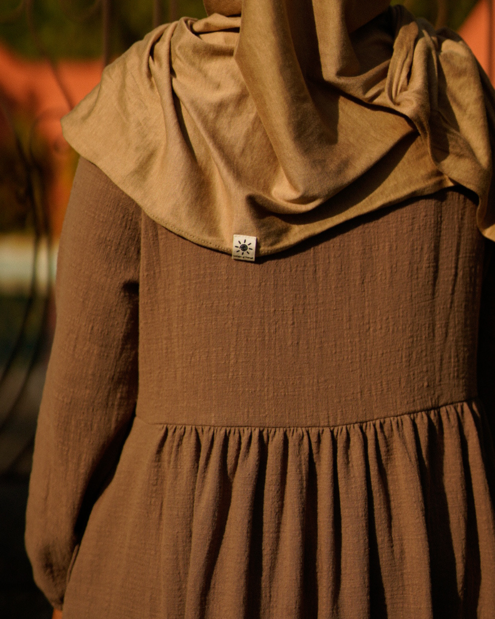 Katoenen Abaya "Maya" van katoen (Bruin)