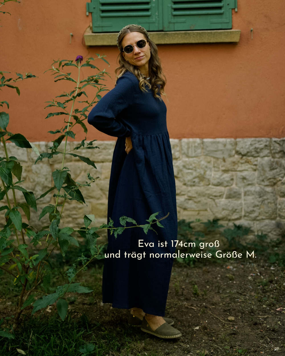 Katoenen Abaya "Maya" van katoen (Navy)