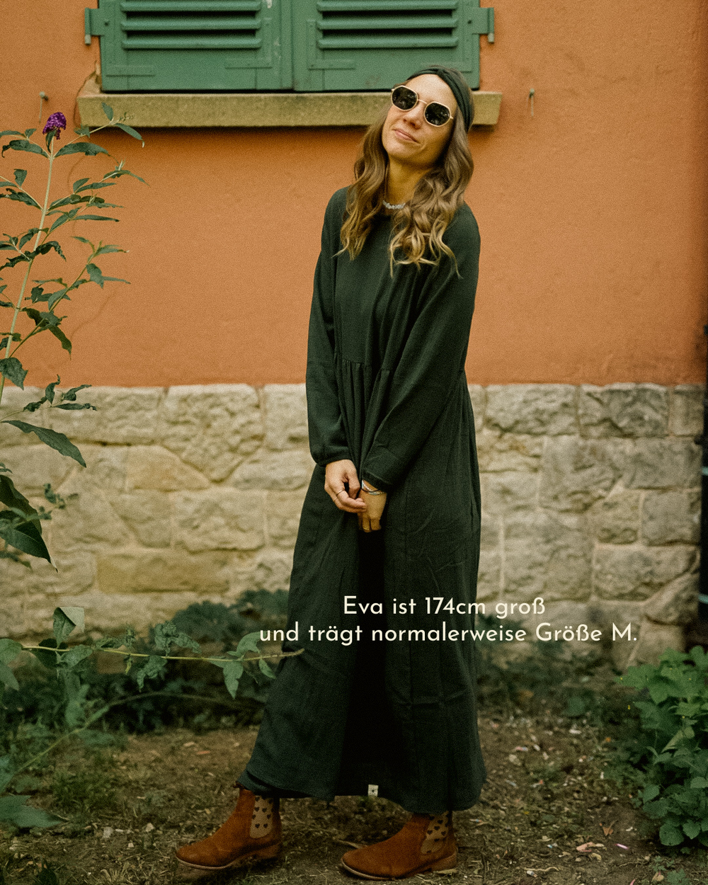 Katoenen Abaya "Maya" van katoen (Donkergroen)