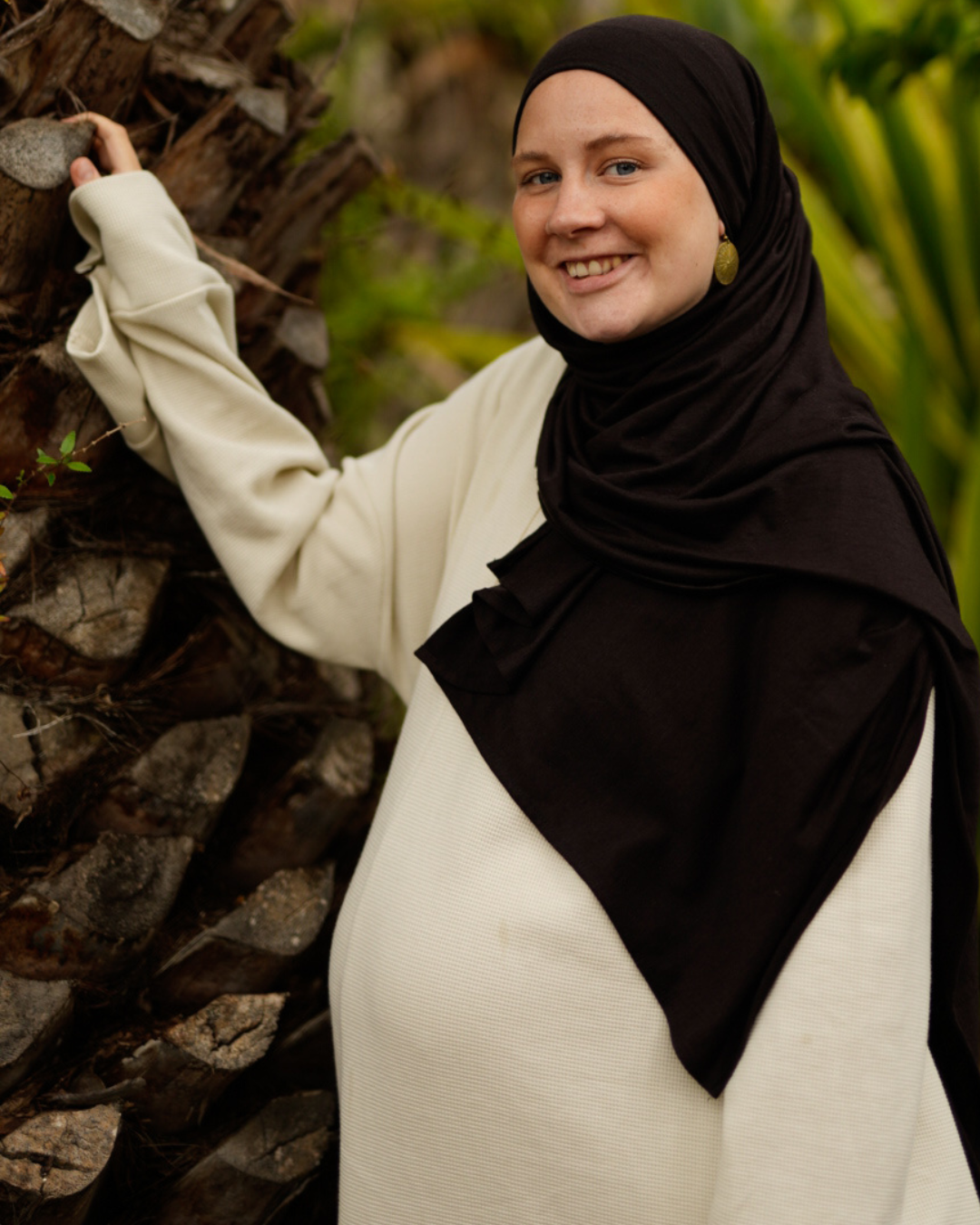 Hijab van merinowol "Merina" (ganache)