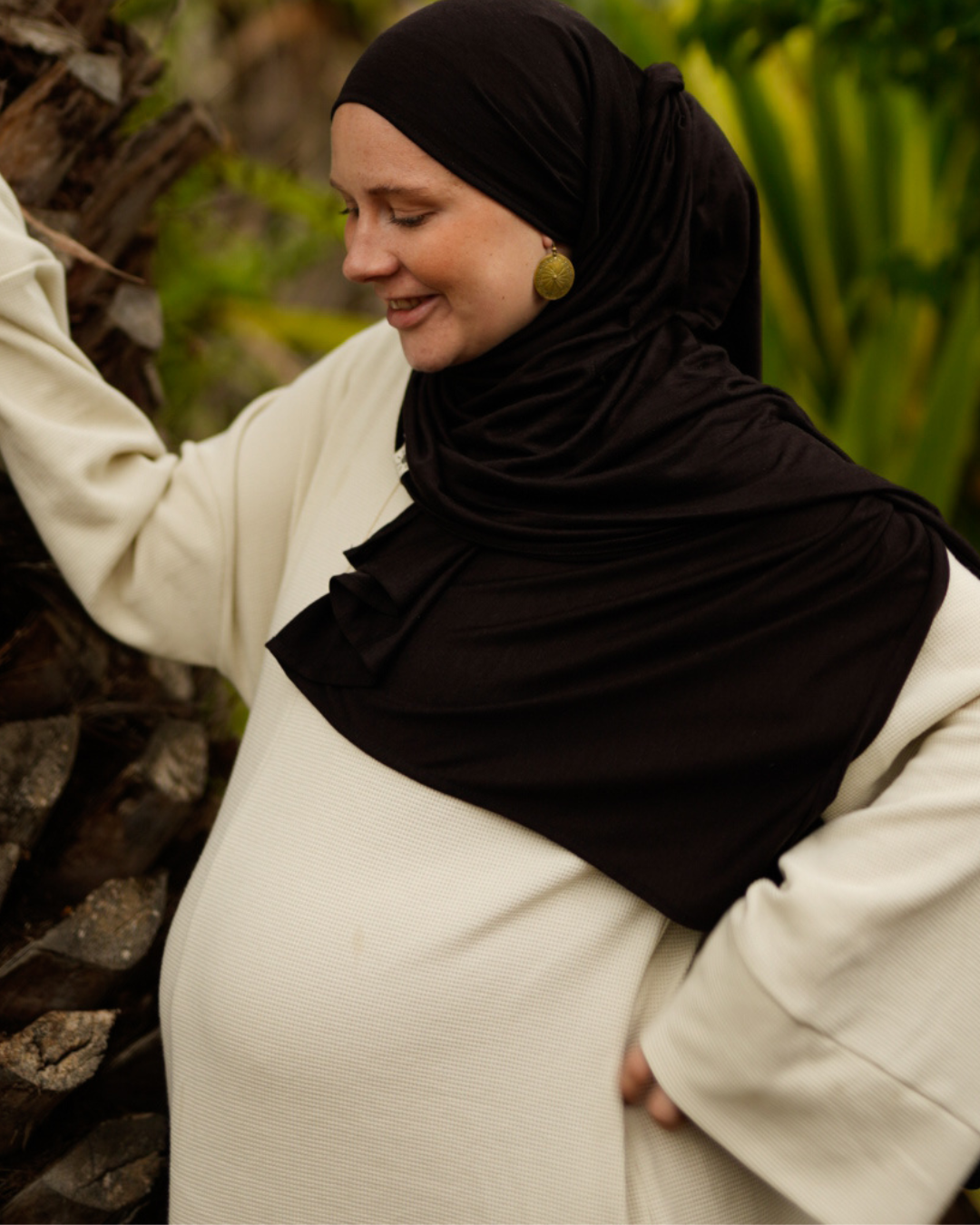 Hijab van merinowol "Merina" (ganache)