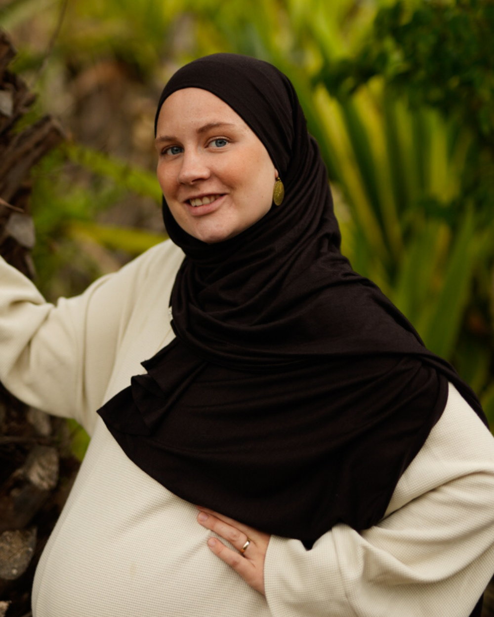 Hijab van merinowol "Merina" (ganache)