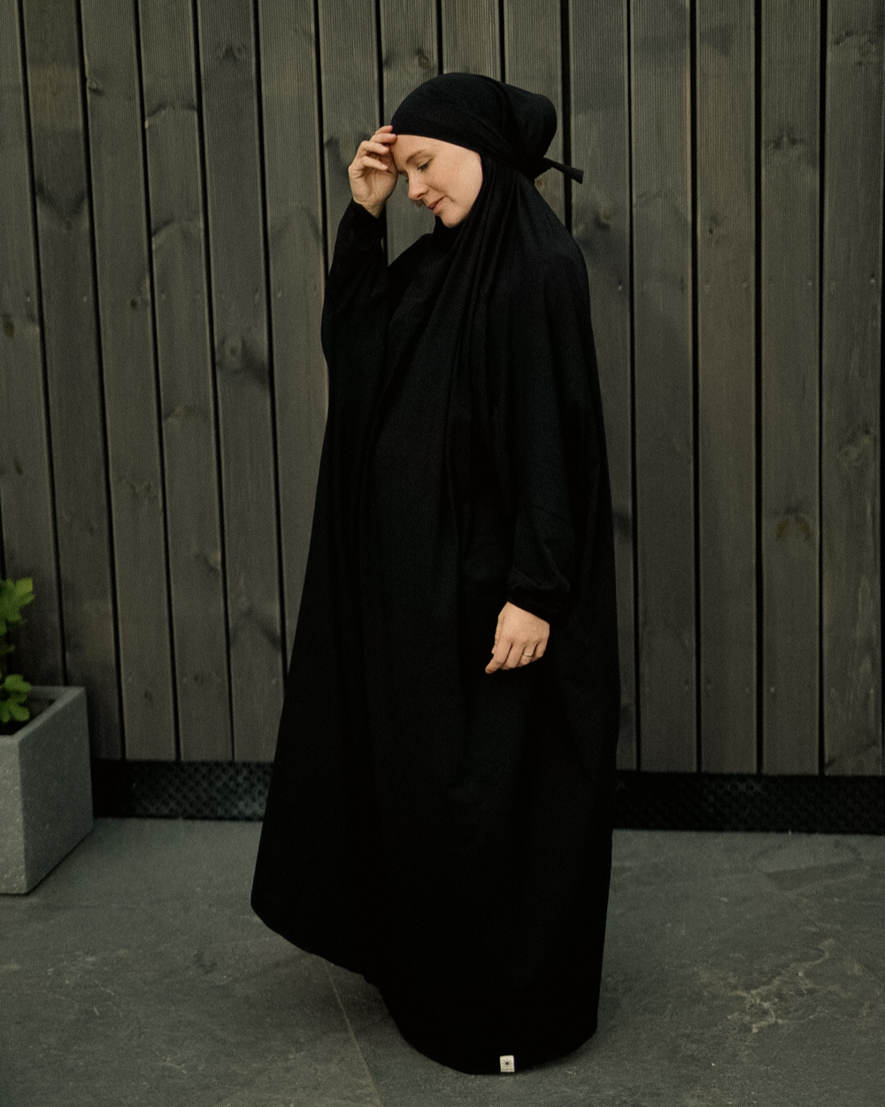 Gebedsjurk / Jilbab van biologisch katoen (Zwart)