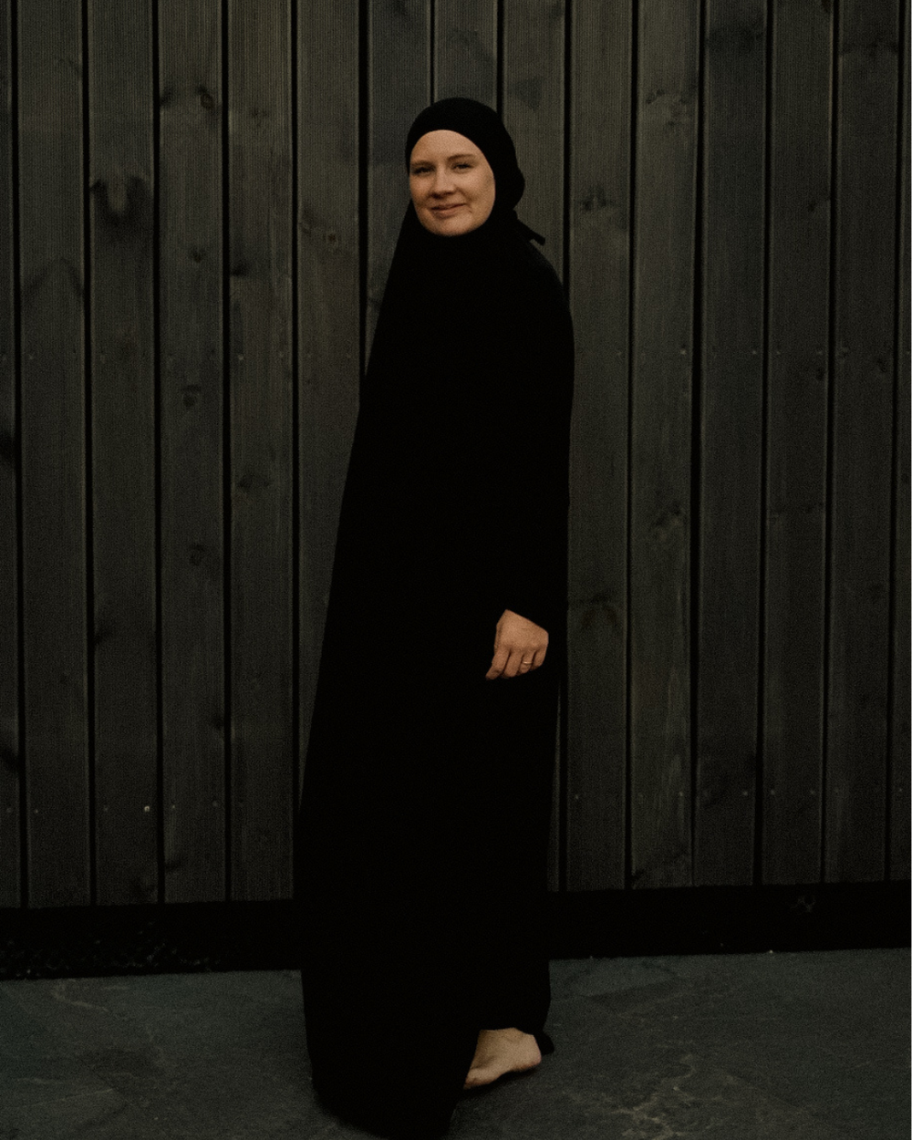 Gebedsjurk / Jilbab van biologisch katoen (Zwart)