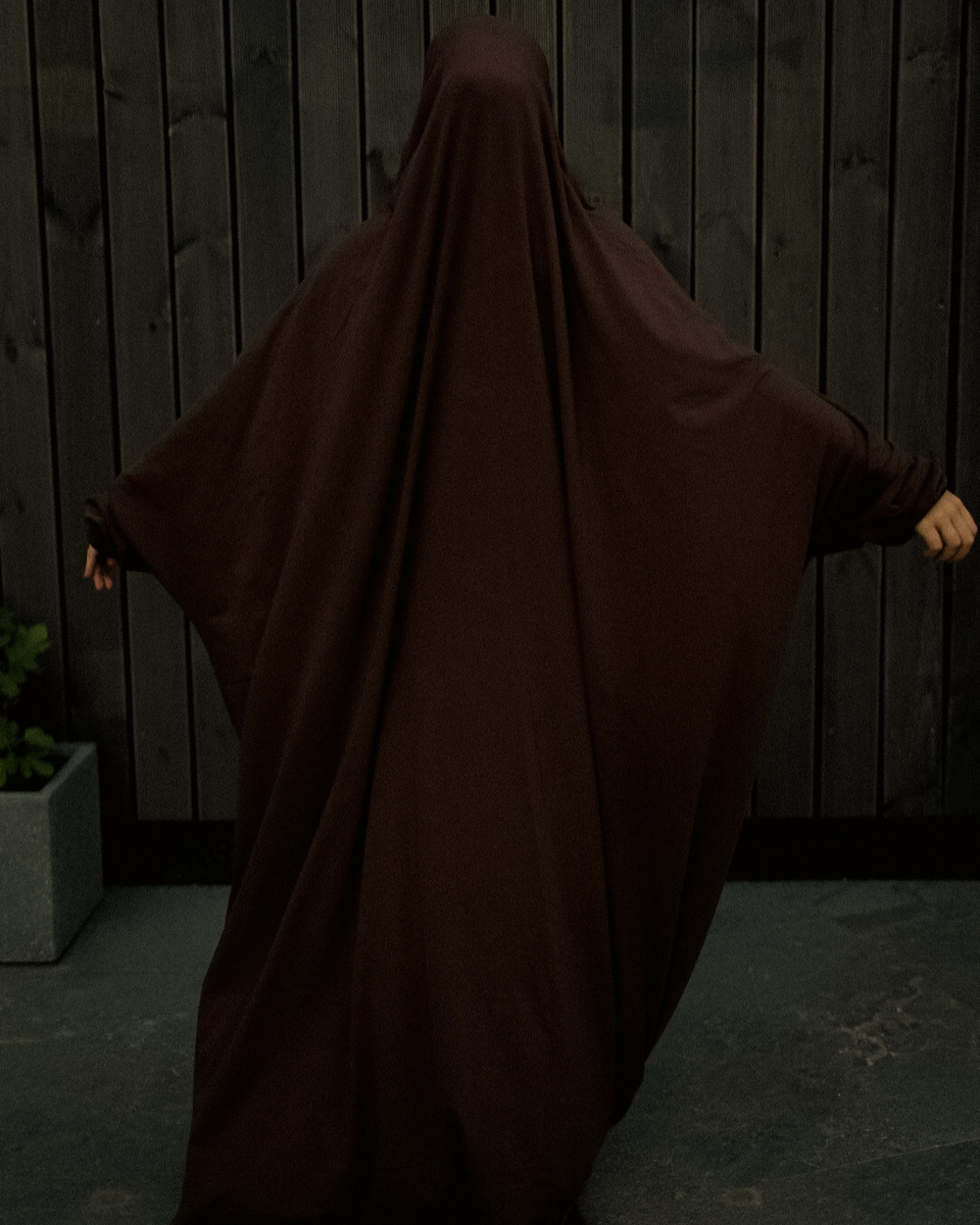 Gebedsjurk / Jilbab van biologisch katoen (Chocolade)