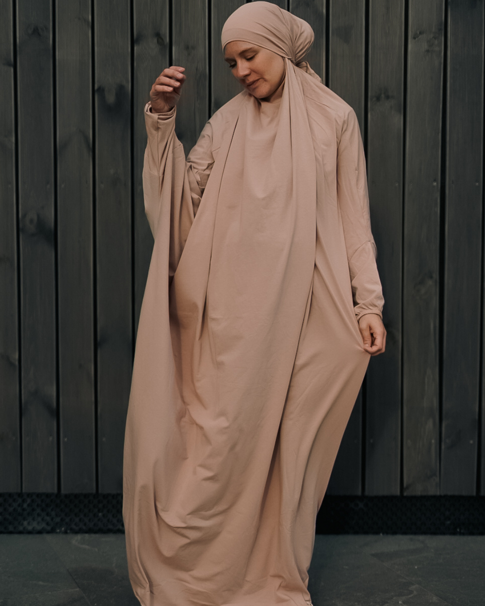 Gebedsjurk / Jilbab van biologisch katoen (Light Taupe)