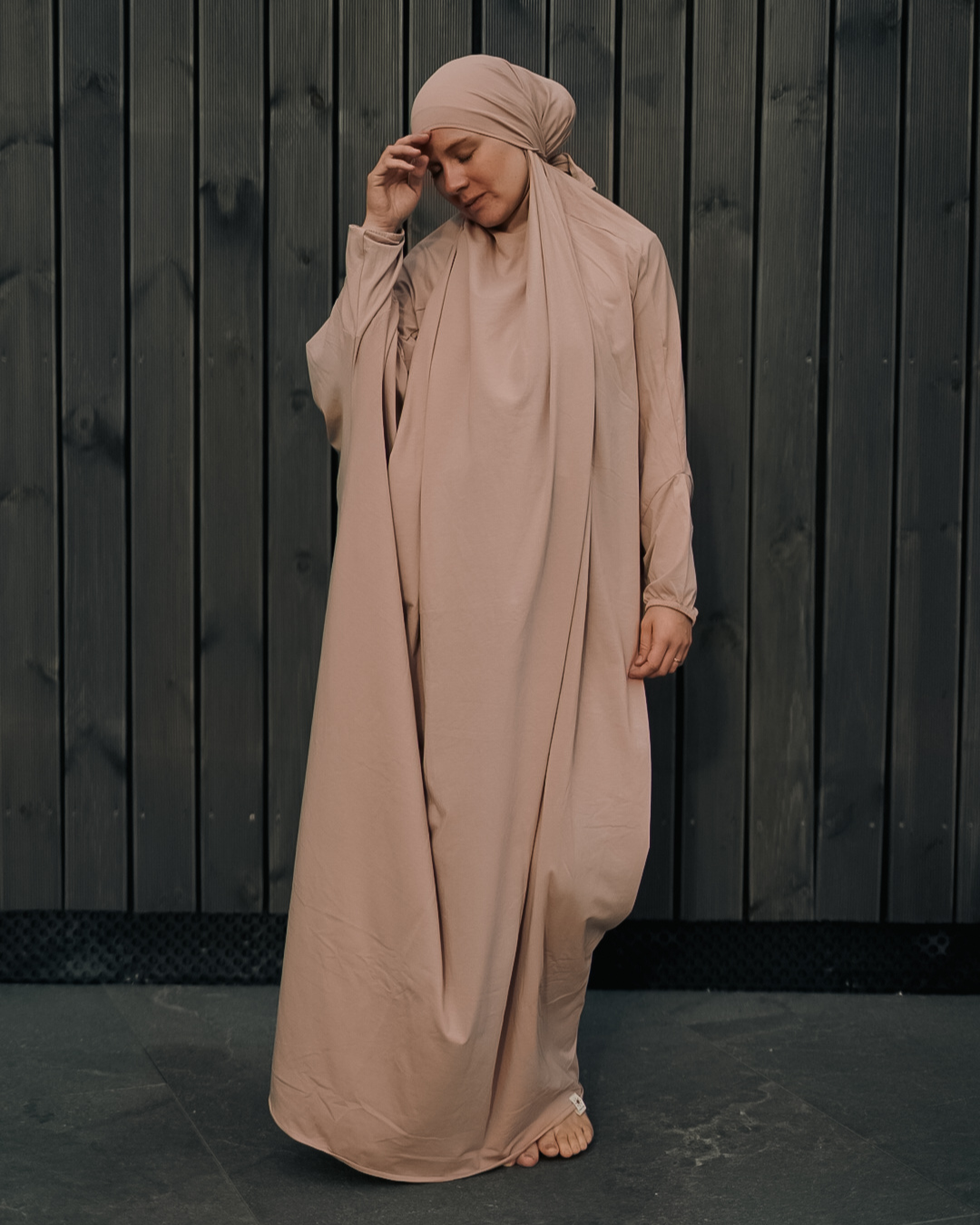 Gebedsjurk / Jilbab van biologisch katoen (Light Taupe)