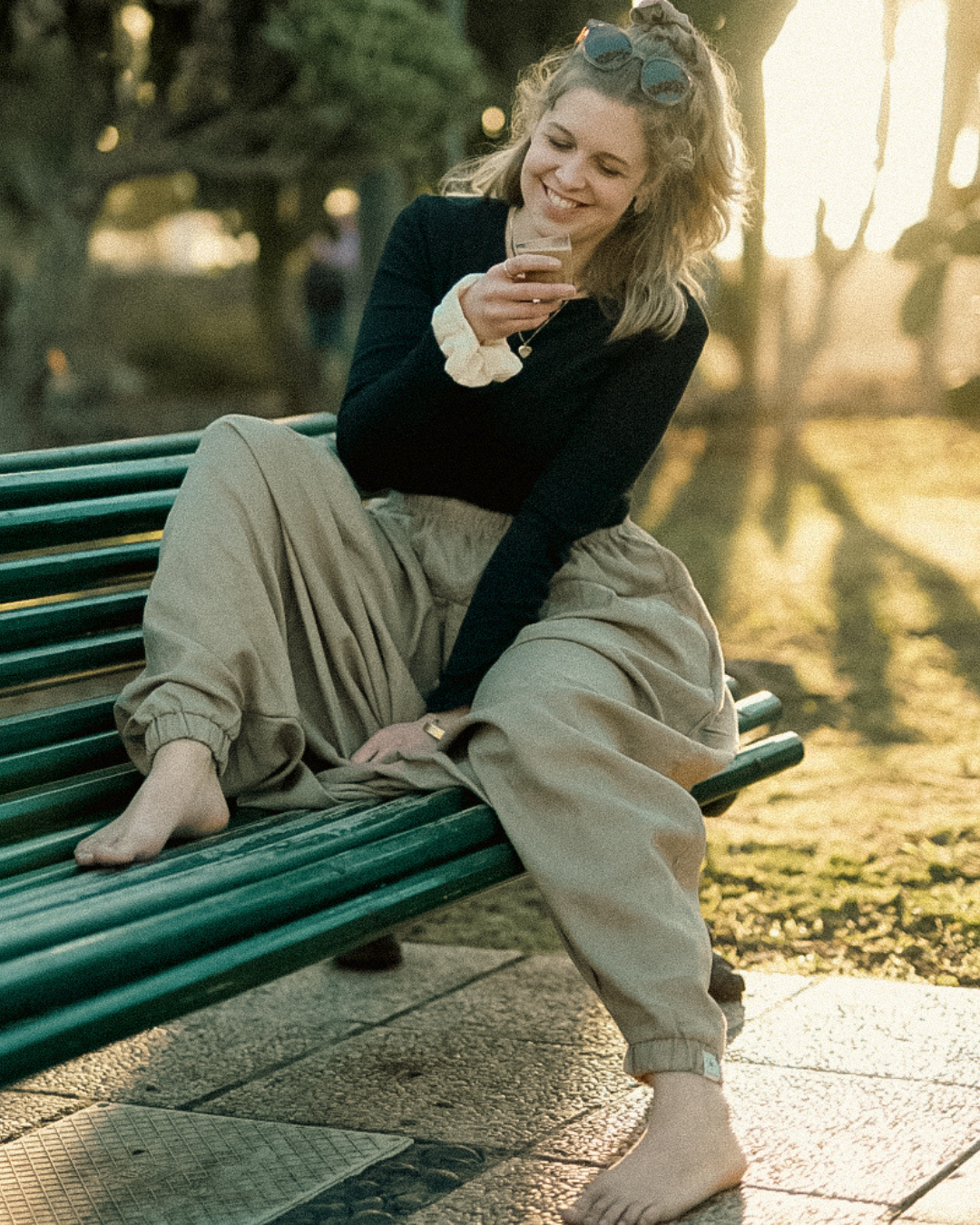 Linnen en katoenen harembroek "Tiri" (Cortado)