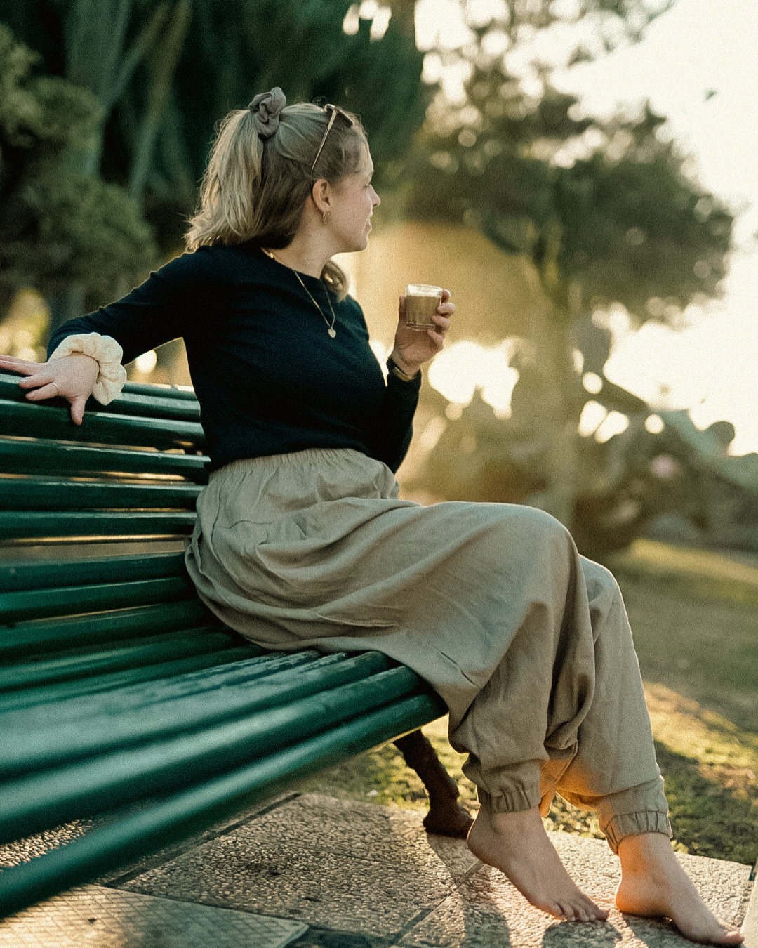 Linnen en katoenen harembroek "Tiri" (Cortado)