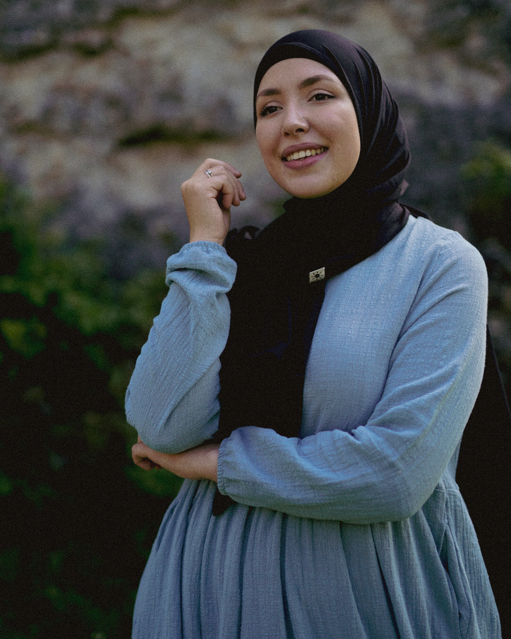 Lichtgewicht jersey hijab "Hava" van 100% biologisch katoen (Black Night)