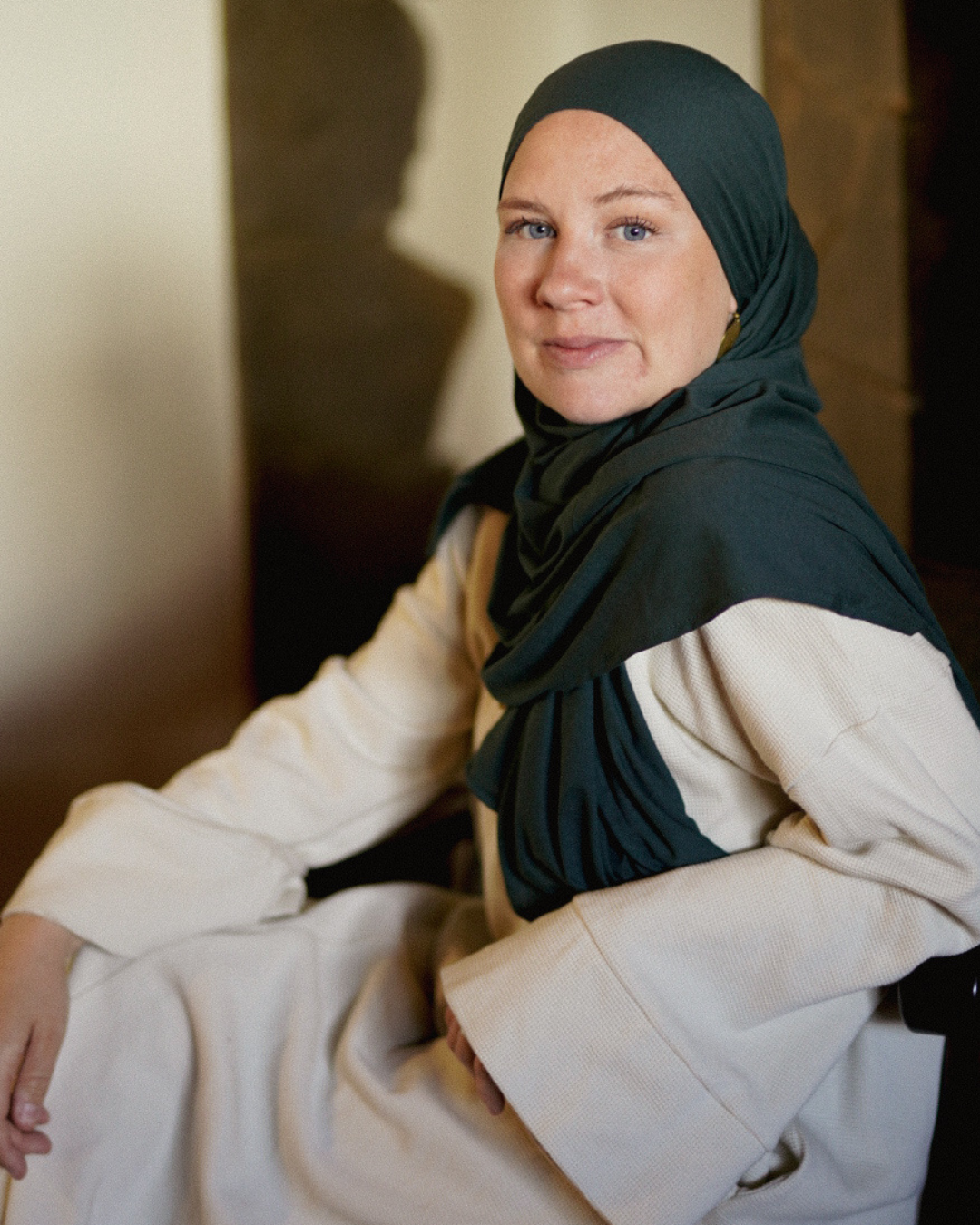 Lichte jersey hijab "Hava" van 100% biologisch katoen (Magical Forest)