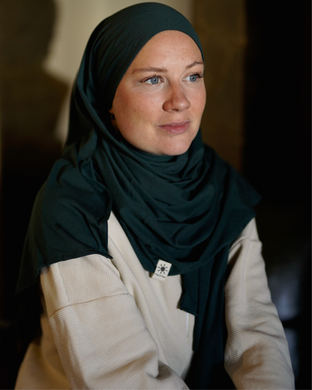 Lichte jersey hijab "Hava" van 100% biologisch katoen (Magical Forest)