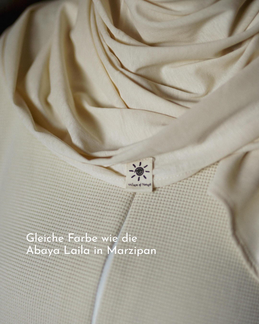 Lichte jersey hijab "Hava" van 100% biologisch katoen (marsepein)