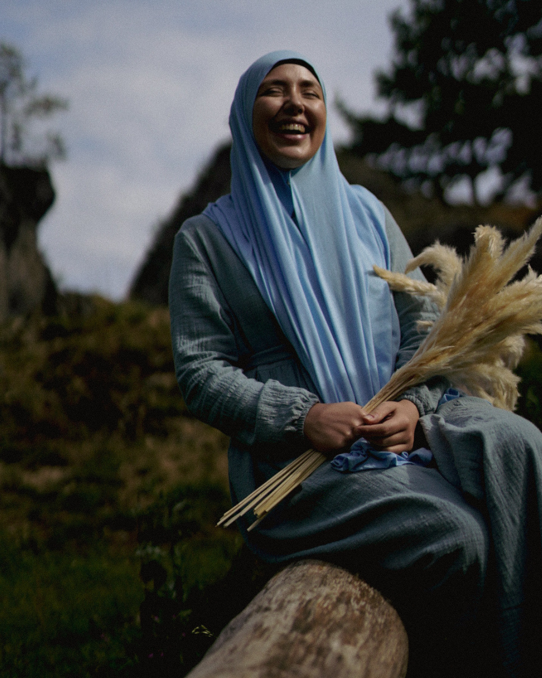 Lichtgewicht jersey hijab "Hava" van 100% biologisch katoen (Morning Sky)