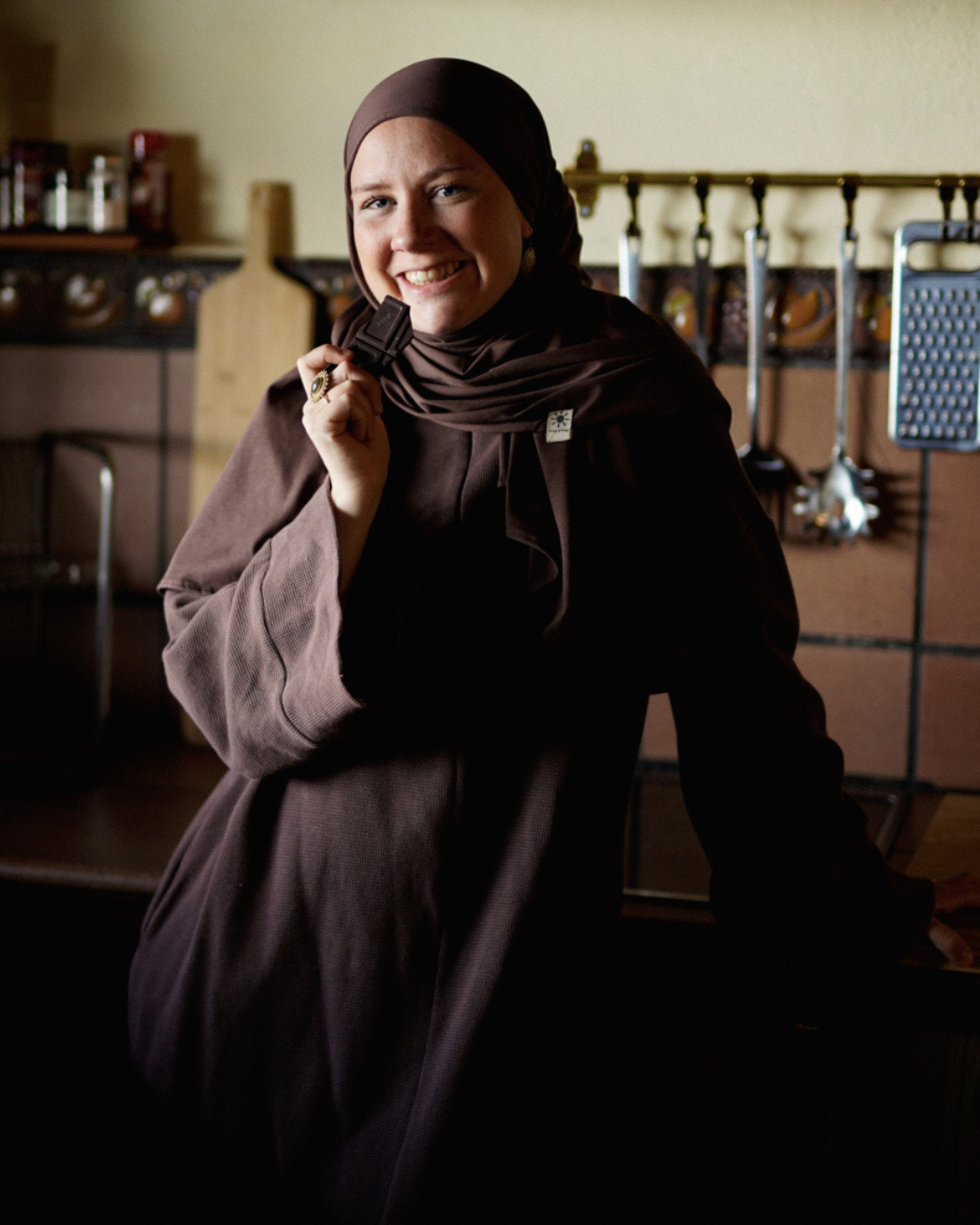 Lichte jersey hijab "Hava" van 100% biologisch katoen (Mousse au Chocolat)