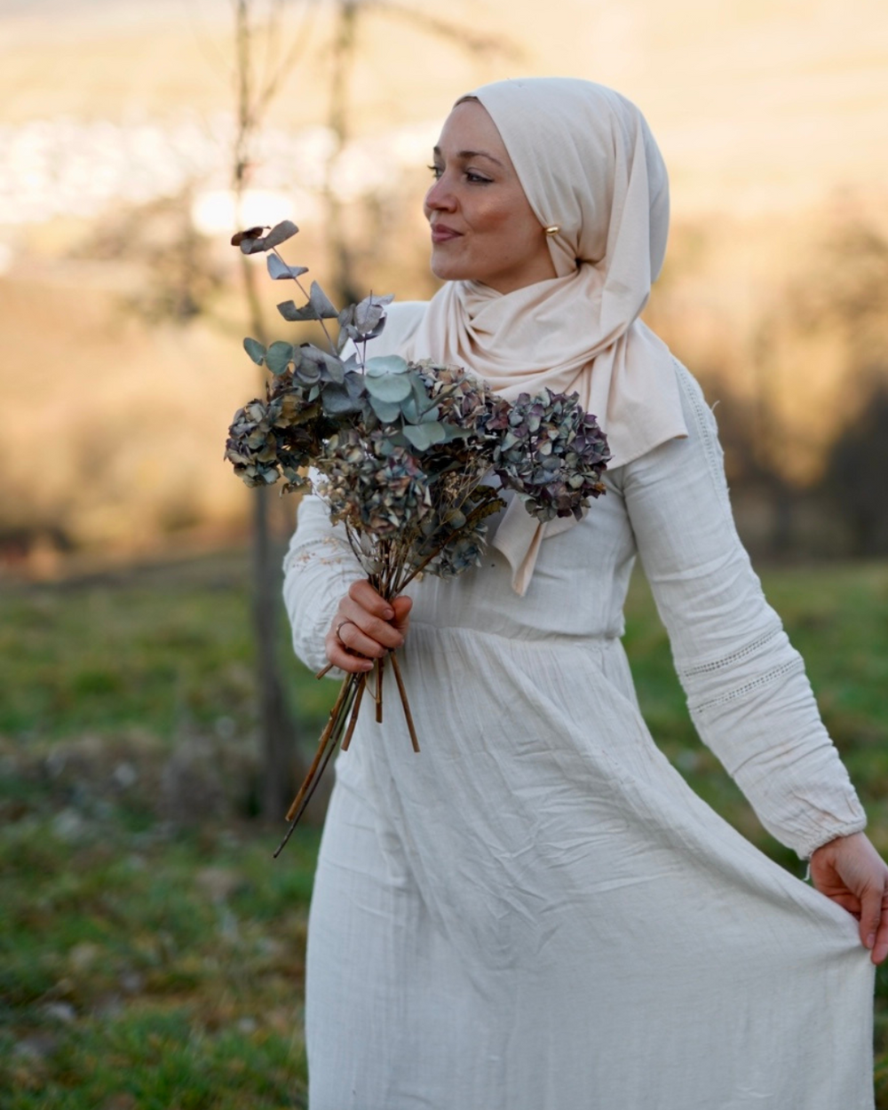 Lichtgewicht jersey hijab "Hava" gemaakt van 100% biologisch katoen - Pearl Blush