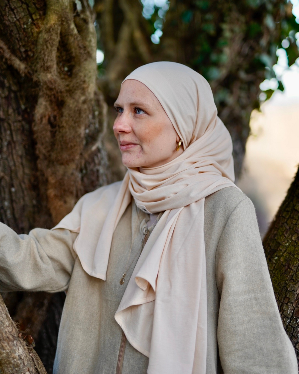 Lichtgewicht jersey hijab "Hava" gemaakt van 100% biologisch katoen - Pearl Blush
