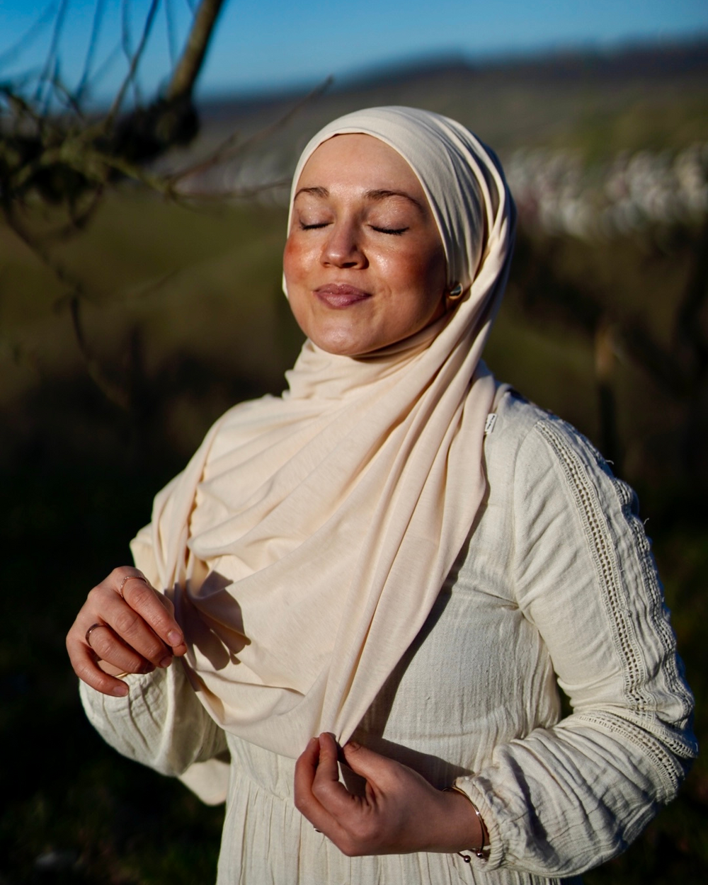 Lichtgewicht jersey hijab "Hava" gemaakt van 100% biologisch katoen - Pearl Blush