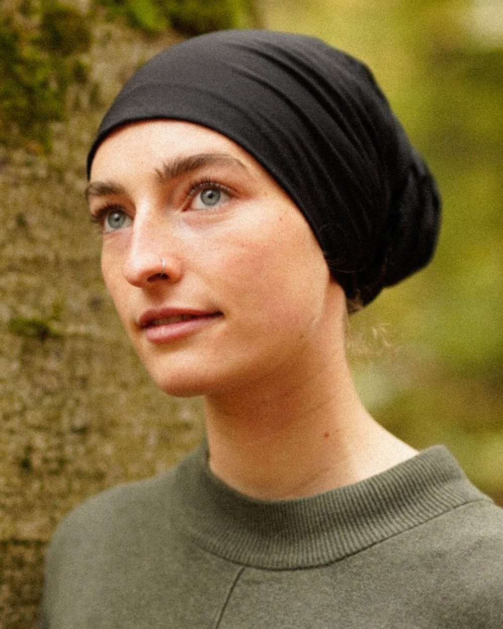 "Bonny" ondersjaal / muts - 100% biologisch katoen - zwart