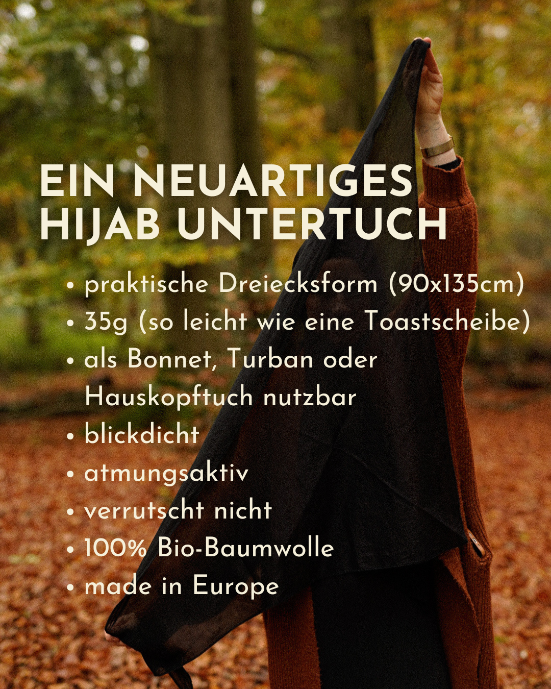 "Bonny" ondersjaal / muts - 100% biologisch katoen - beige