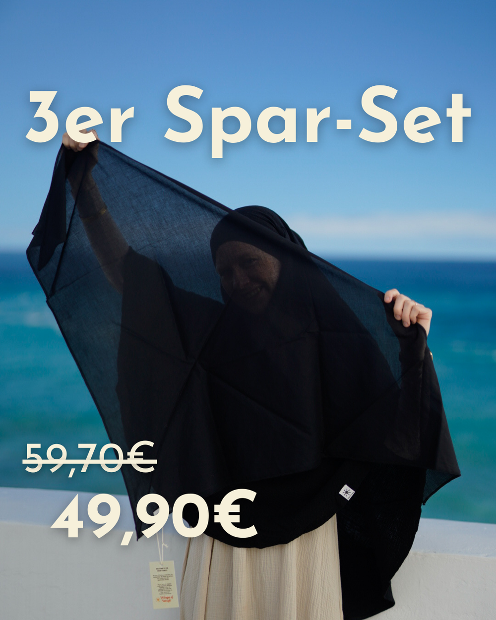Set van 3 Bonny - 100% biologisch katoen - zwart
