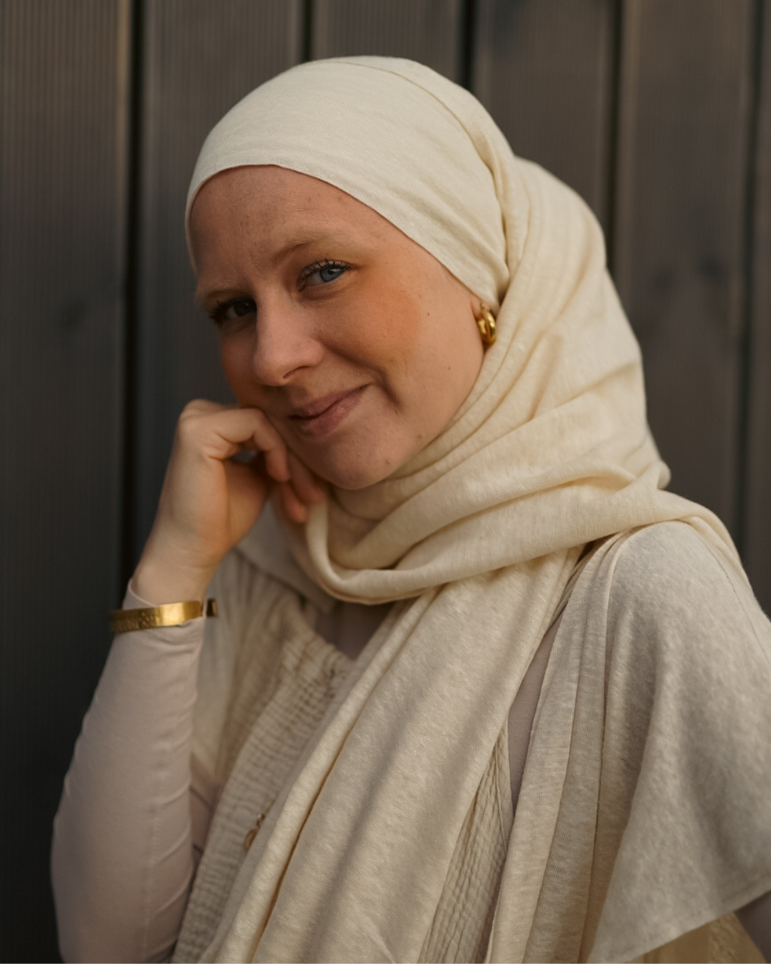 Instant Hijab "Leena" - 100% linnen - zomerzand