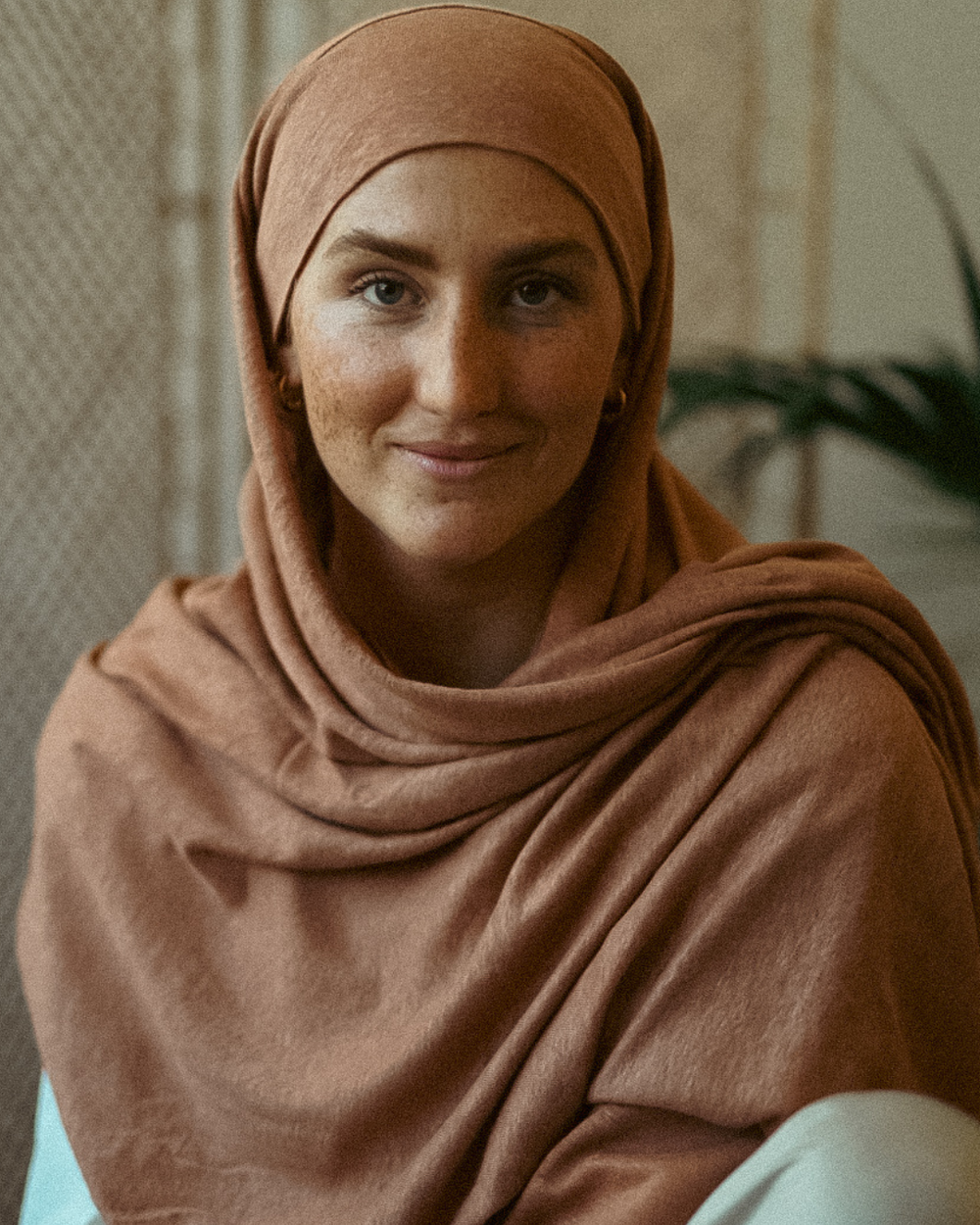 Instant Hijab "Leena" - 100% linnen - Lava mokka