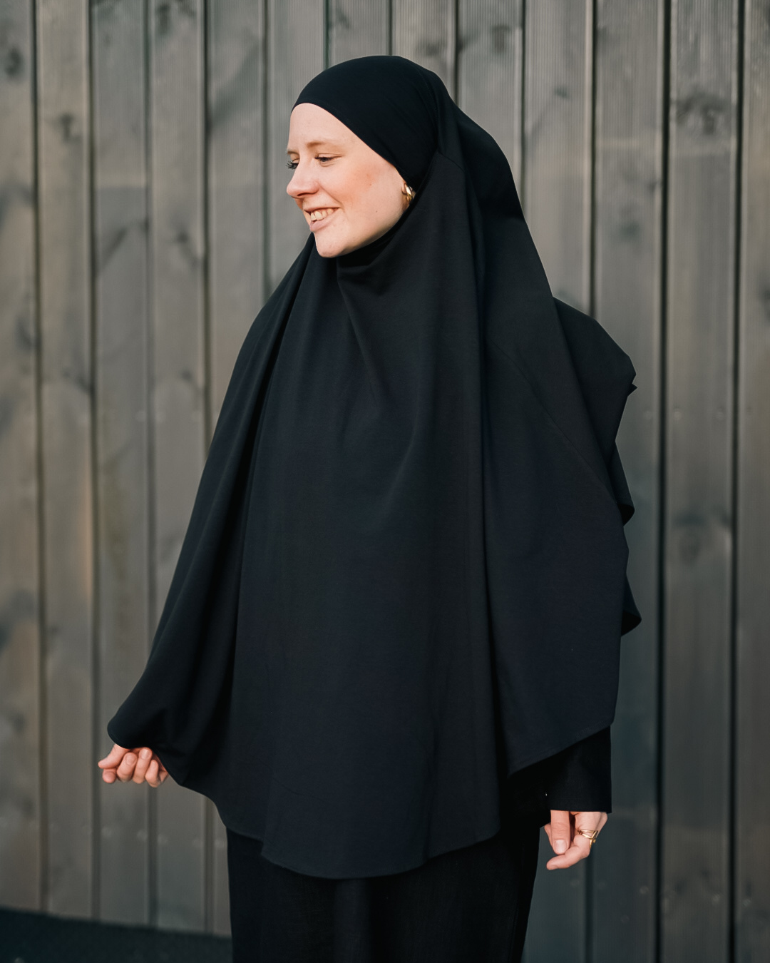 Jersey Khimar van biologisch katoen Zwart