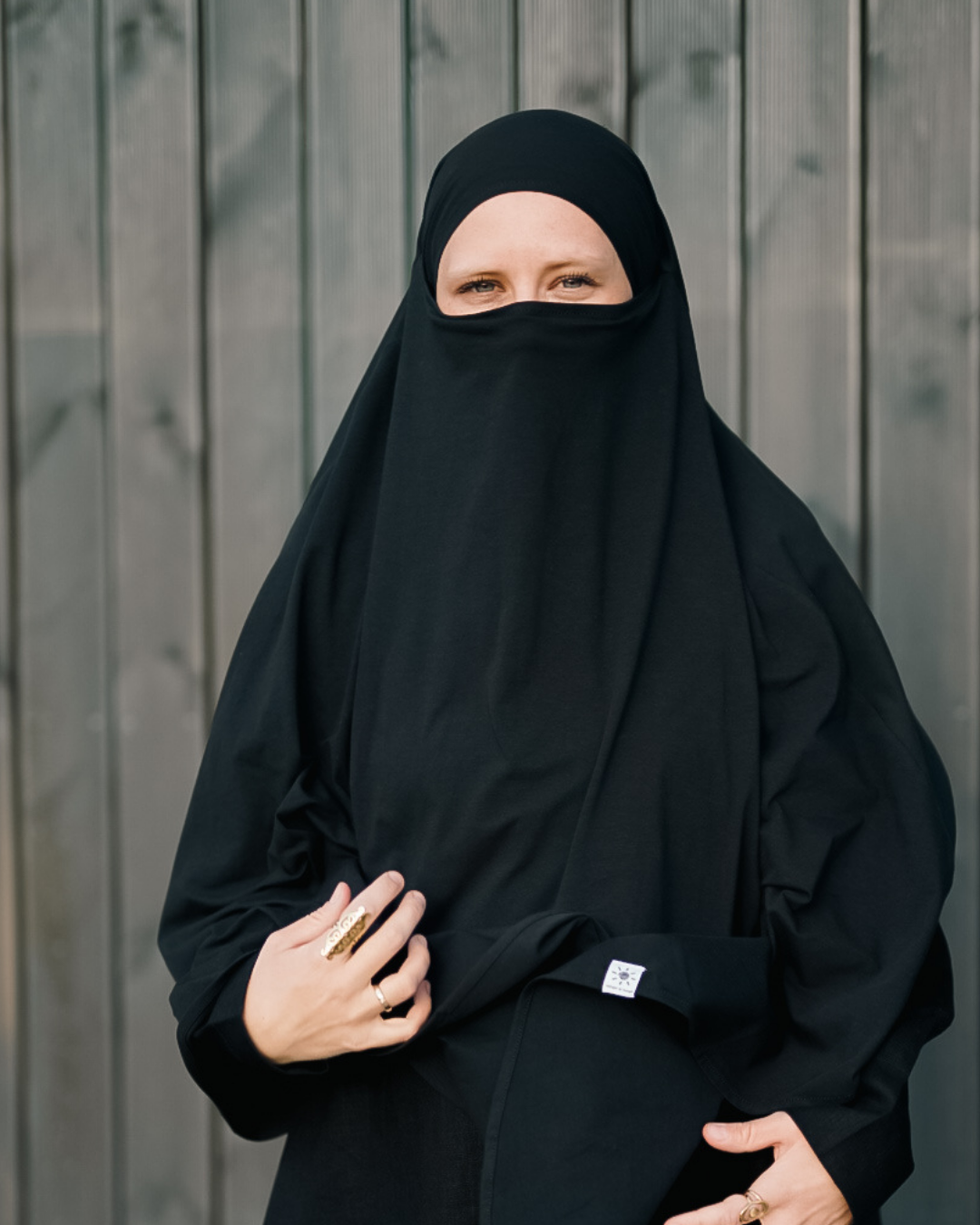 Jersey Khimar van biologisch katoen Zwart