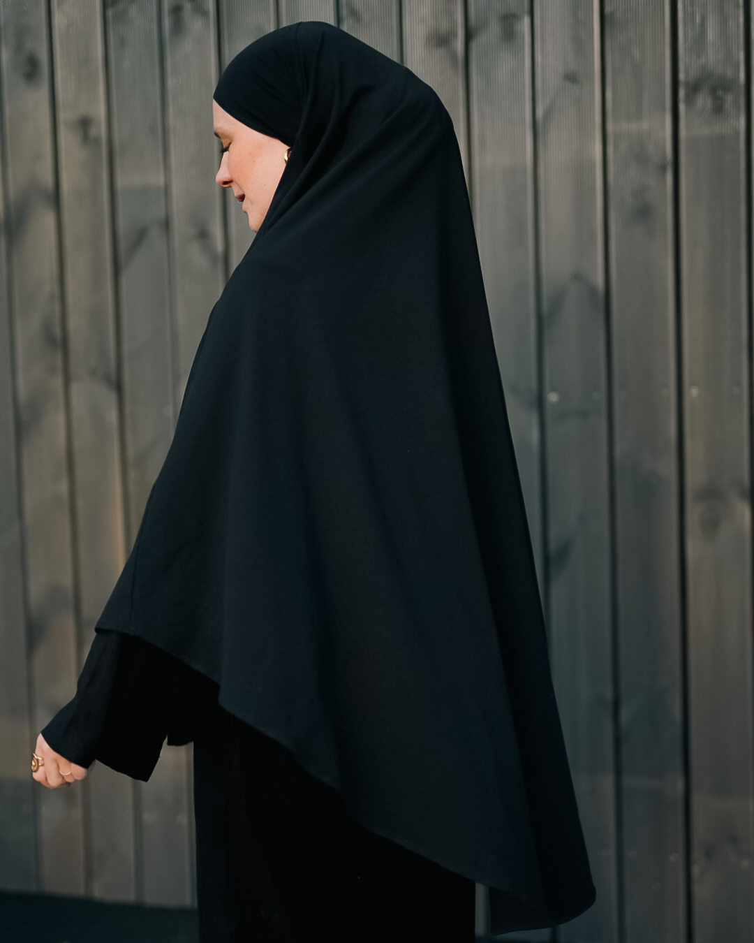 Jersey Khimar van biologisch katoen Zwart
