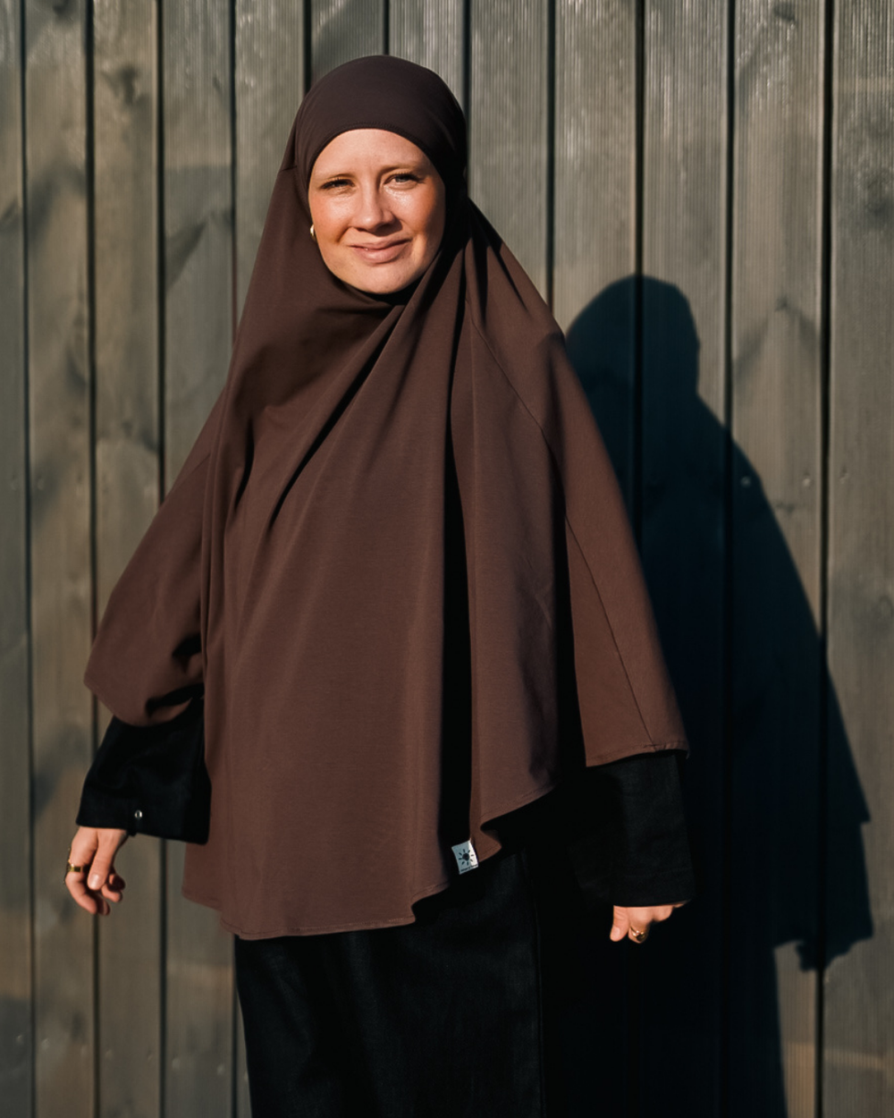 Jersey Khimar van biologisch katoen Chocolade