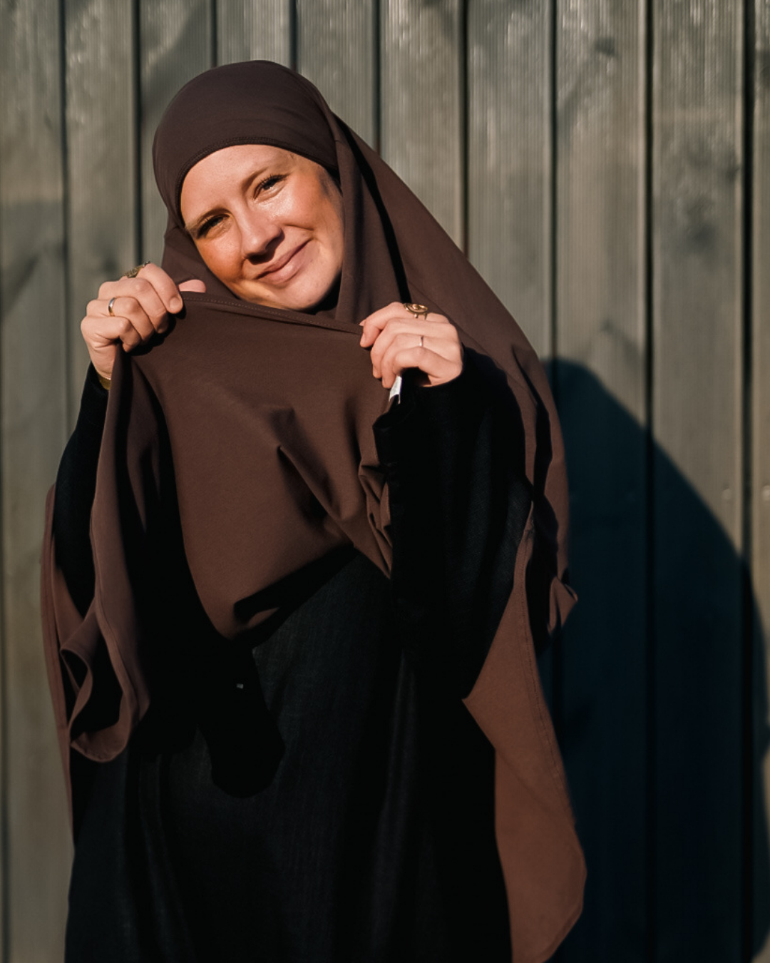 Jersey Khimar van biologisch katoen Chocolade