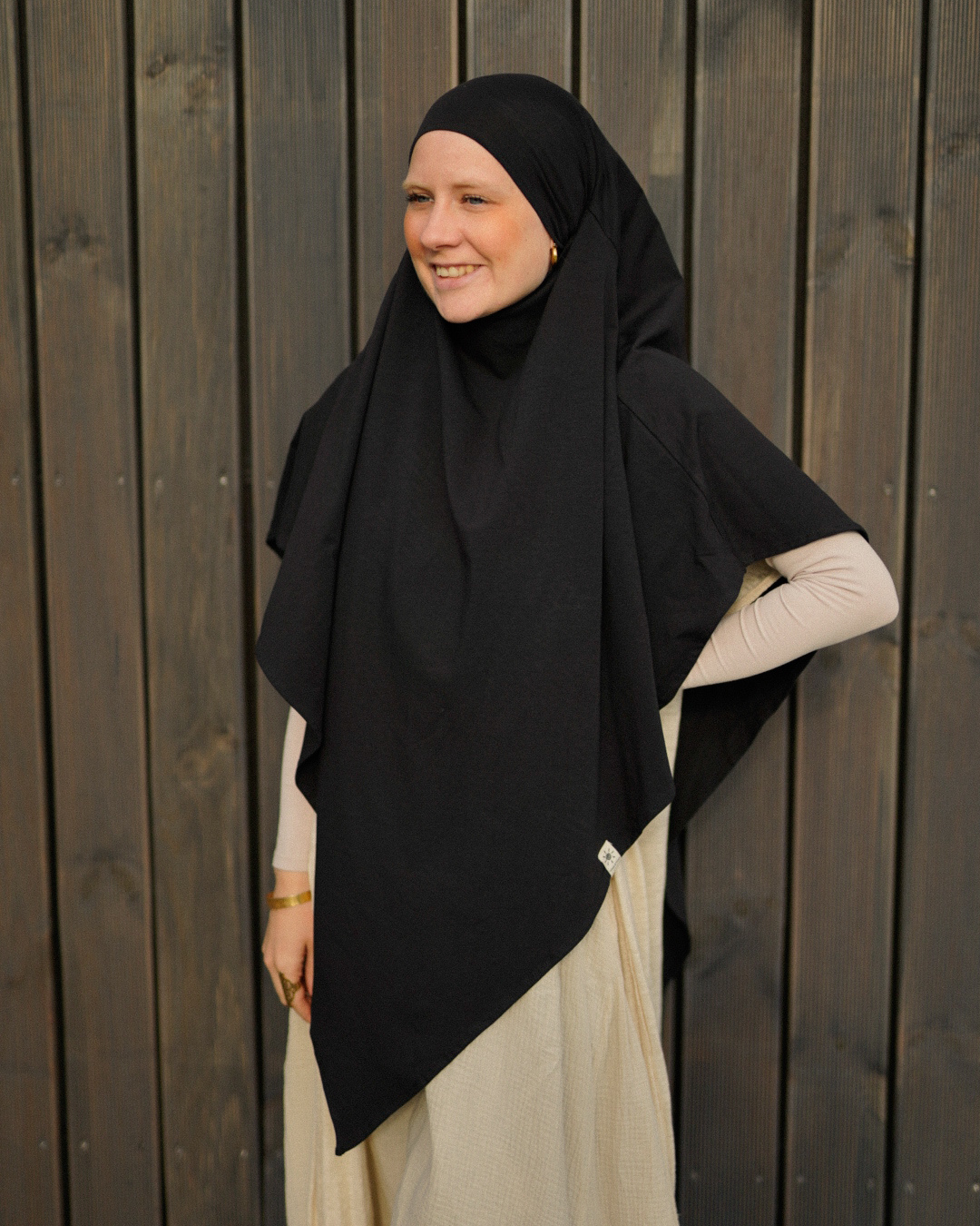 Jersey Khimar van biologisch katoen Zwart