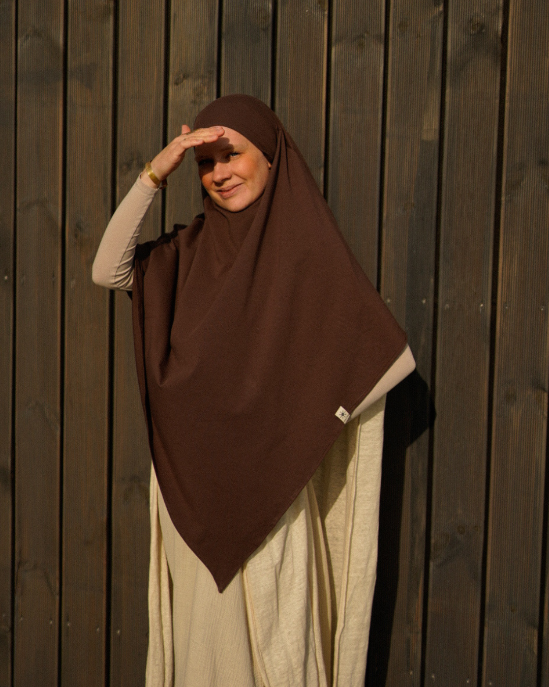 Jersey Khimar van biologisch katoen Chocolade