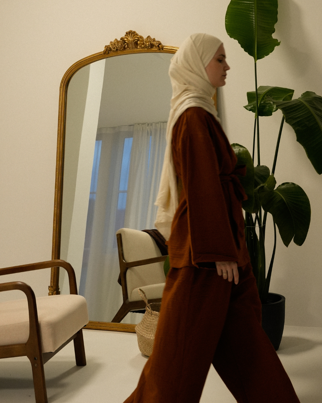 Tweedelige set "Juniper" van biologisch katoen (Caramel)