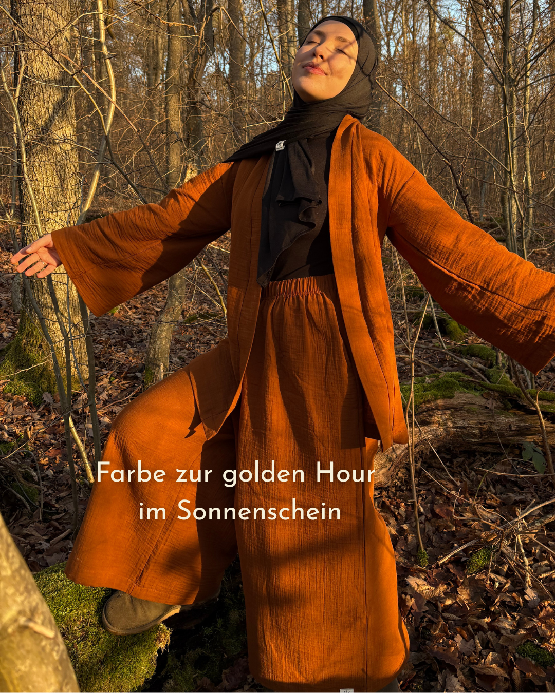 Tweedelige set "Juniper" van biologisch katoen (Caramel)