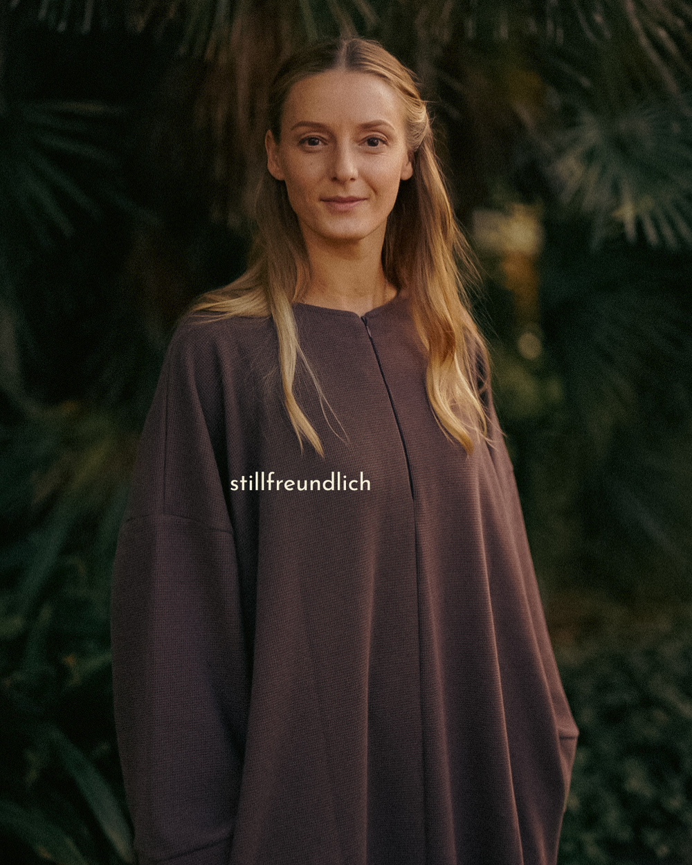 Warme "Laila" abaya van biologisch katoen (Mousse au Chocolat)