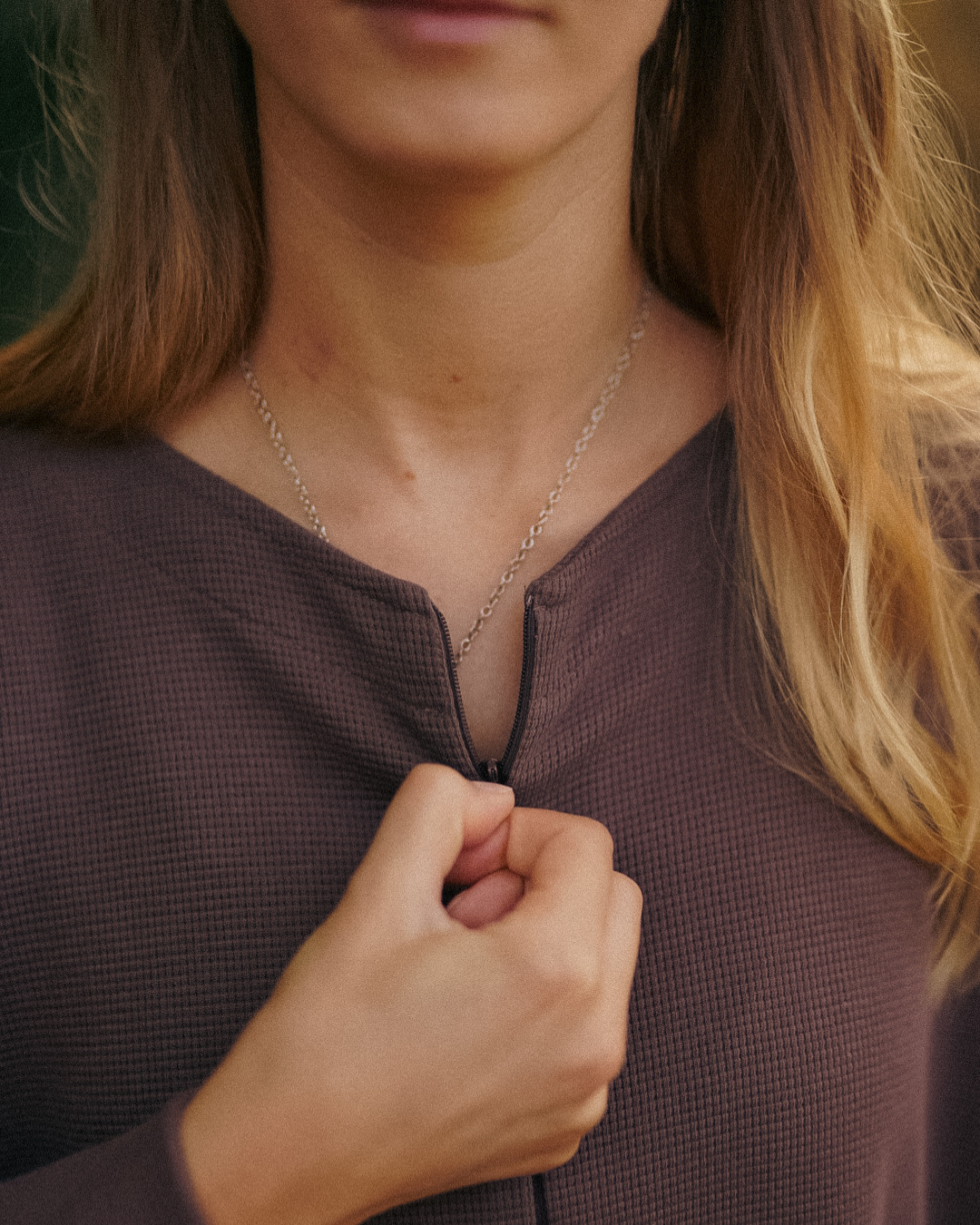 Warme "Laila" abaya van biologisch katoen (Mousse au Chocolat)