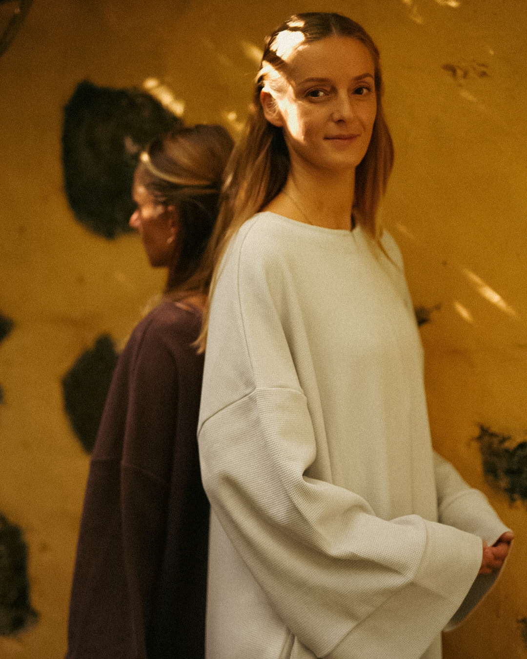 Warme abaya "Laila" van biologisch katoen (Cloud Dancer)