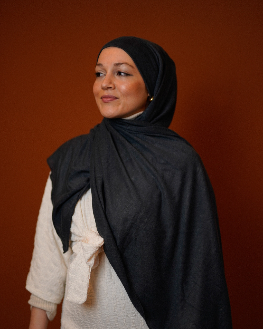 Instant Hijab "Leena" - 100% linnen - Steen