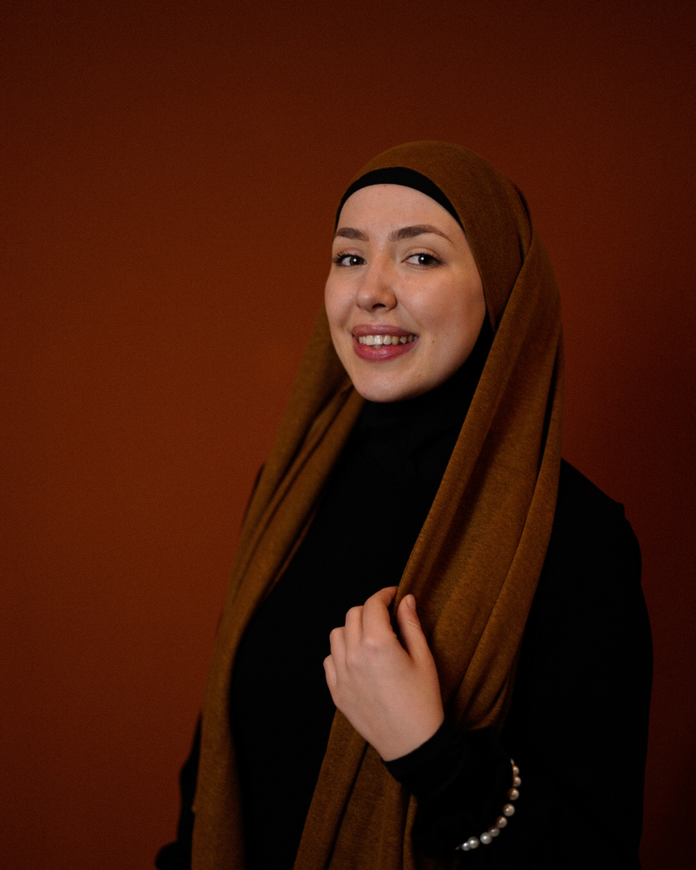 Instant Hijab "Leena" - 100% linnen - teakhout