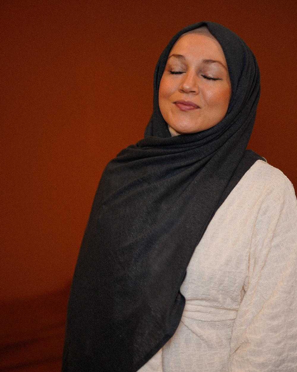 Jersey Hijab "Leena" - 100% linnen - Steen