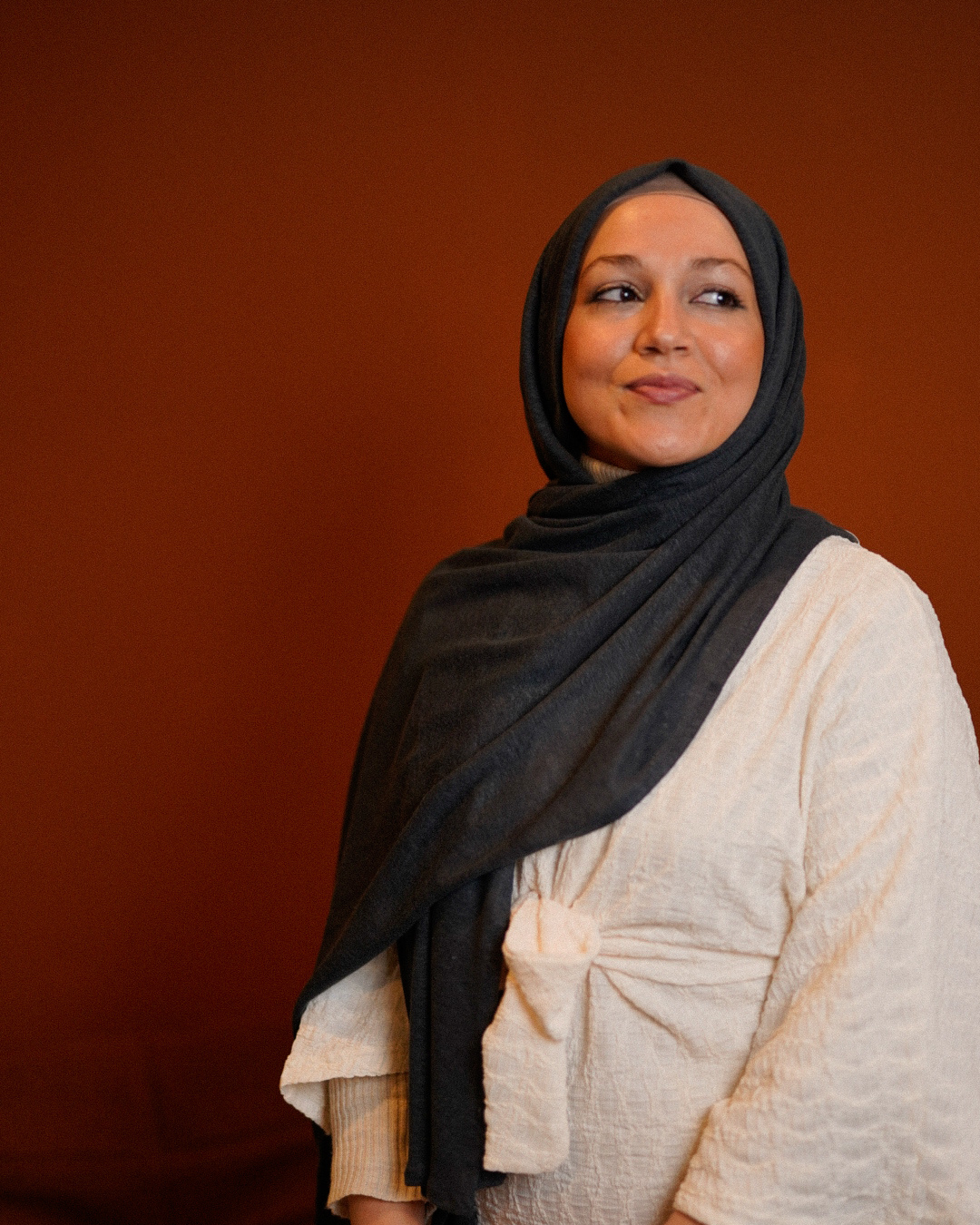 Jersey Hijab "Leena" - 100% linnen - Steen