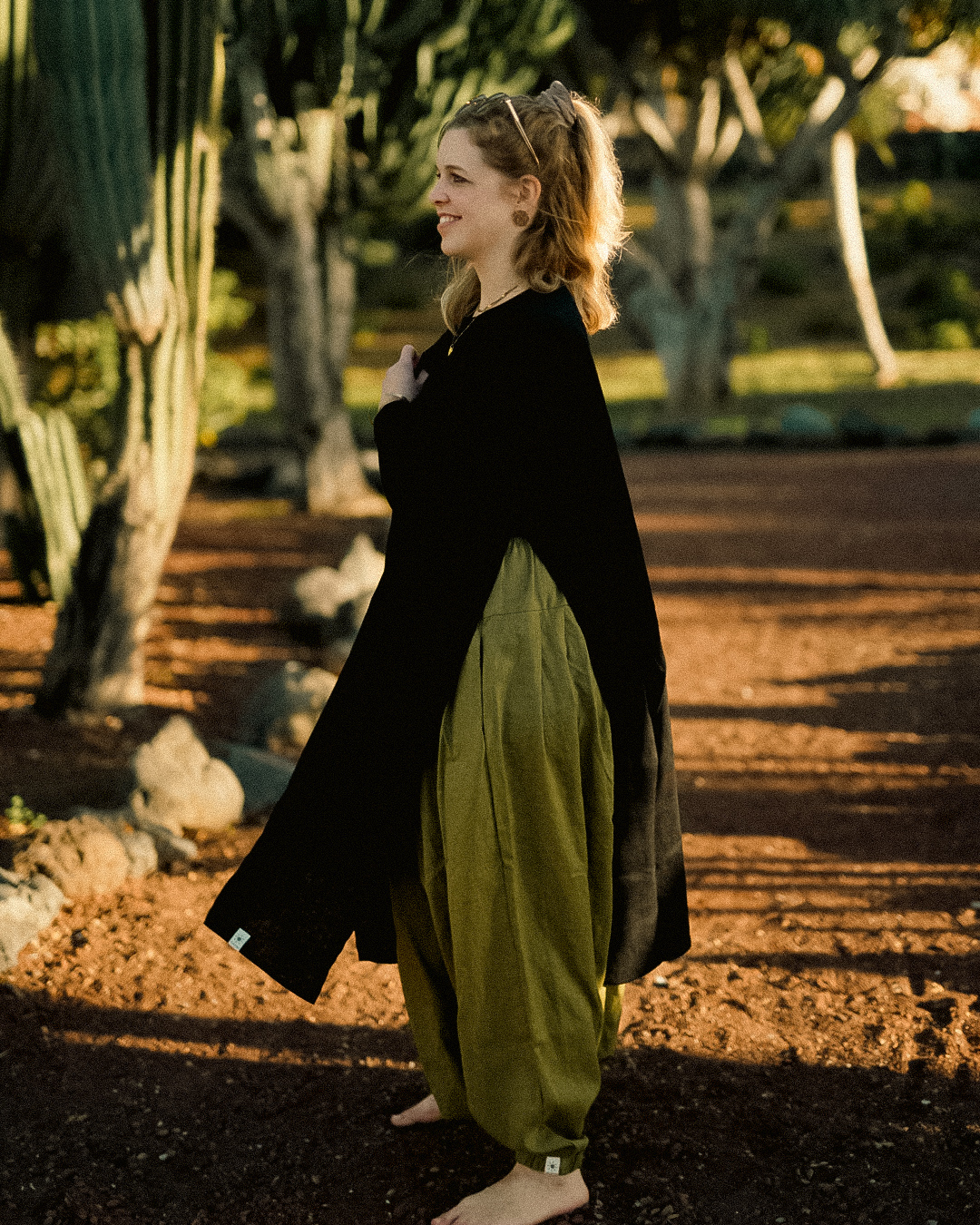 Overgooiervest van linnen en katoen "Numa" (Volcanic Sand)