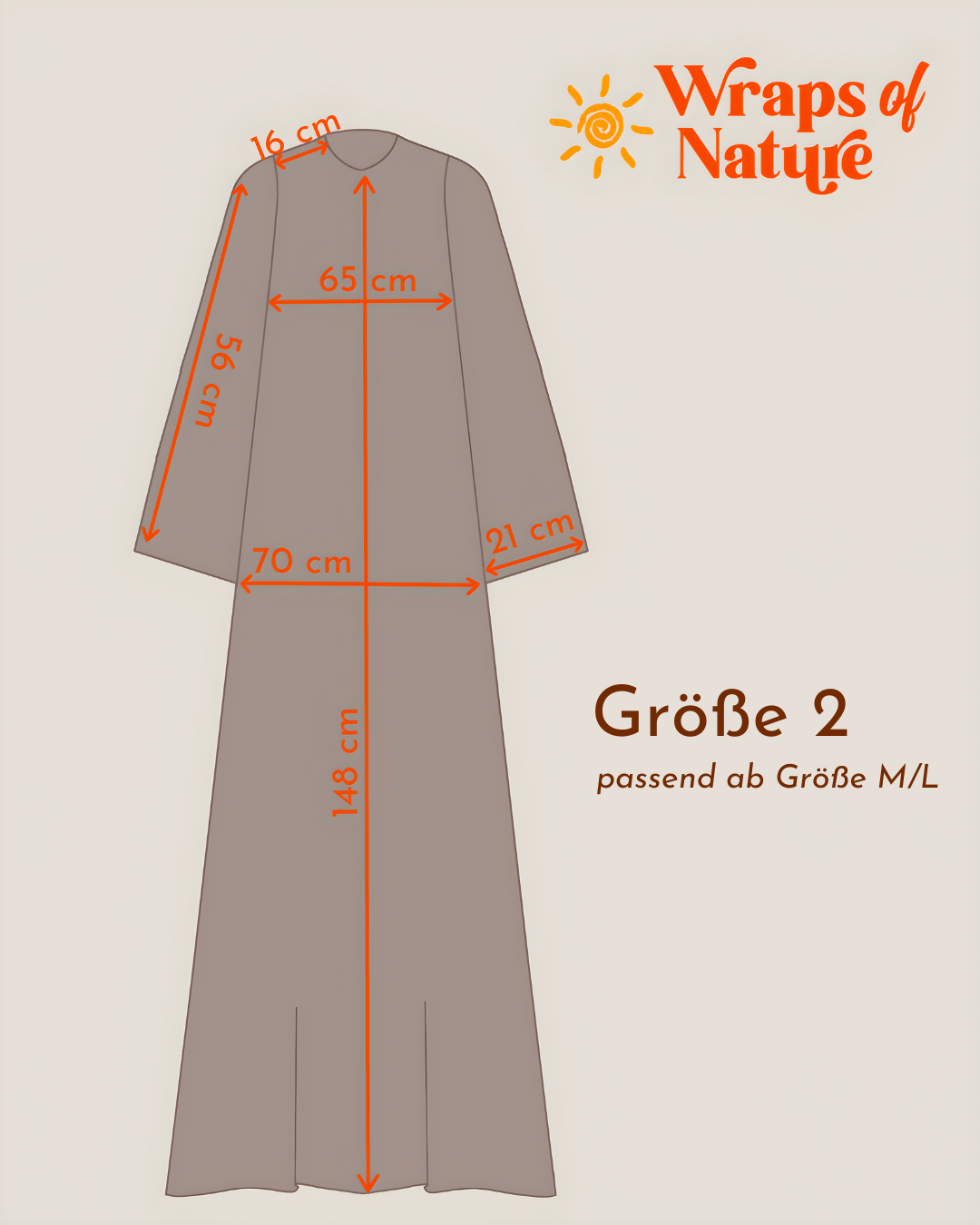 Linnen Abaya "Alma" met katoen - zand