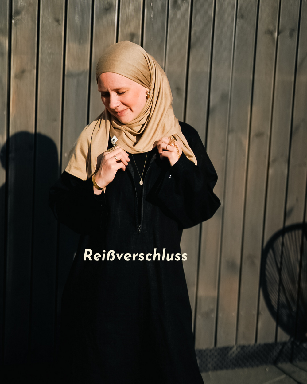 Linnen Abaya "Alma" met katoen - zand